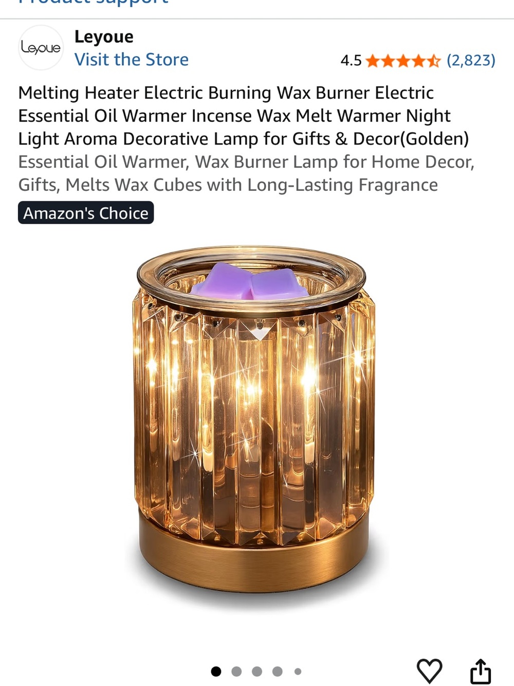 Golden Glass Electric Wax Warmer - Ambient Home Accent